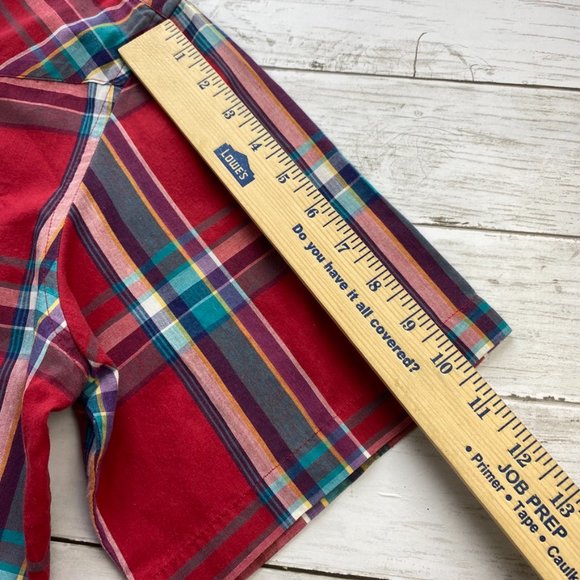Wrangler Men's BIG & TALL Western Pearl Snap Button Short Sleeve Red Plaid 16.5 - Picture 4 of 8